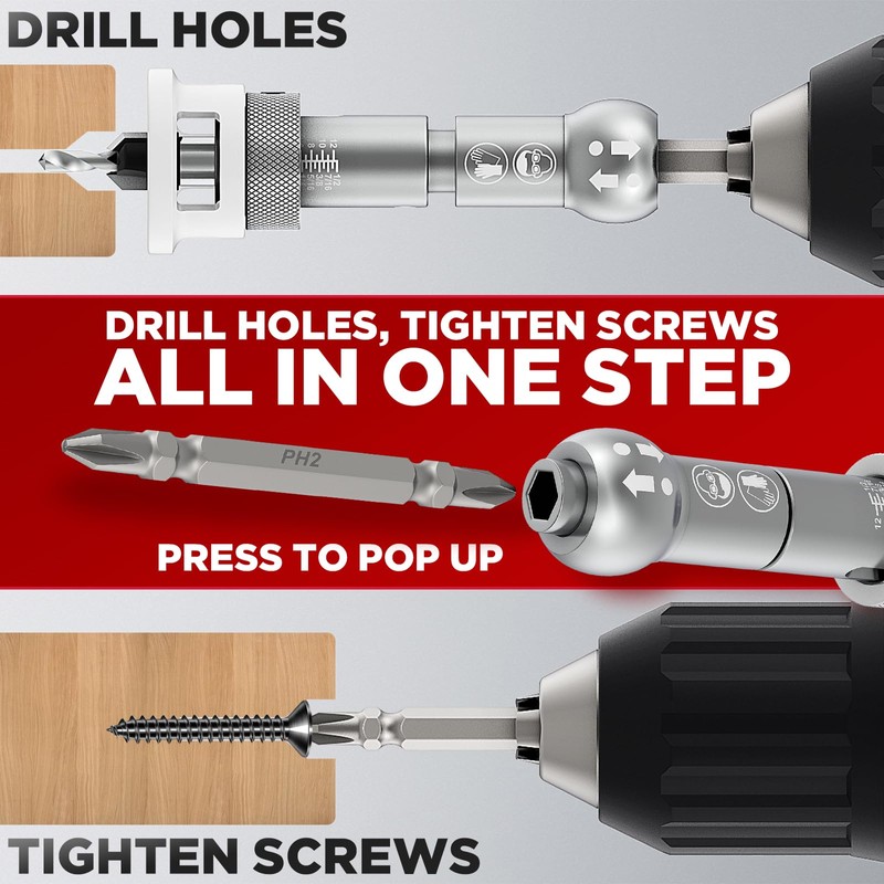 XDOVET Countersink Drill Bits Set Low Friction Depth Limiter with