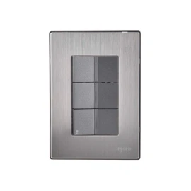 iGoto INOX2016 con 2 apagadores sencillo y 1 apagador escalera de 1 módulo, Acero Inoxidable, Color Oxford