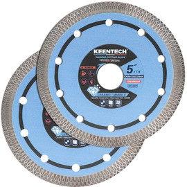 KEENTECH Diamond Saw Blades 5 inch Super Thin, for Porcelain Ceramic Tile Granite Marbles Smooth Cutting, Diamond Blade for Angle Grinder, 5" Porcelain Saw Blade, 7/8" Arbor (2-Pack)