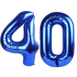 40 Inch Navy blue Number 40 Digital Balloon,Jumbo Mylar Foil Helium Balloon for 40 Balloons for Birthday Party,Wedding Anniversary Party Decorations