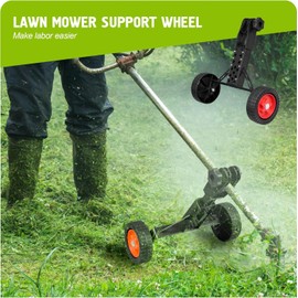 Adjustable String Trimmer Support Wheel Attachment,Upgrade Design Lawn Mower Auxiliary Wheels Suitable for Most mowers Shaft Tubes of 25mm/26mm and 28mm (Black)1