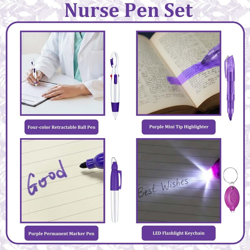 Divguf Mini Nurse Badge Accessories Set with Reel and Pen,