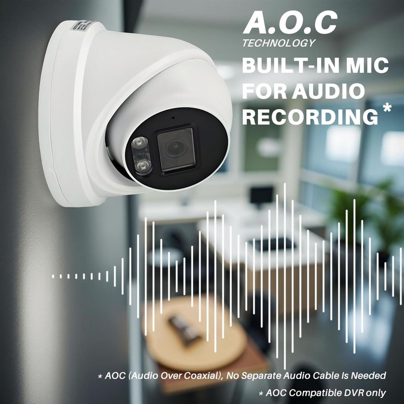 JUSTOP 5MP 3K Audio Full Colour Dome Turret CCTV Security