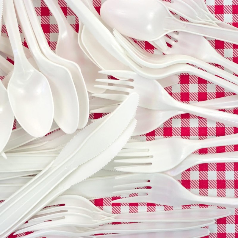 Blue sky Premium Disposable White Plastic Soup Spoons - 50