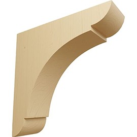 Ekena Millwork BKTW01X06X06OLAL Small Olympic Wood Wood Brackets, 1 3/4"W x 6"D x 6"H , Alder