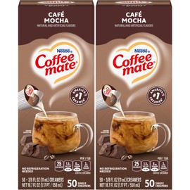 Nestle Coffee mate Liquid Coffee Creamer Singles, Café Mocha, 50 Ct Box (Pack of 2)