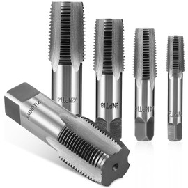 YUENTOEN NPT 5-Piece Threading Tap, Size 3/4", 1/2", 3/8", 1/4" Sum 1/8" Thread Repair Kit, For Thread Correction, Pipe Threads Repair with Dedicated Storage Case