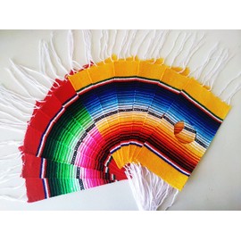 Yani's Gifts 12 Beer Poncho Mini Serapes for Cinco De Mayo, Day of the Dead or Any Mexican Party or Fiesta, Multicolor Ponchos for Beer 12 Pack, Tequila or Margarita Mix Bottles