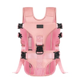 Pet Dog Front Carrier Backpacks, Legs Out Easy-fit Dog Front Carrier for Small Medium Dogs, Adjustable Hands Free Pet Chest Carrier for Hiking Cycling (S, Pink)