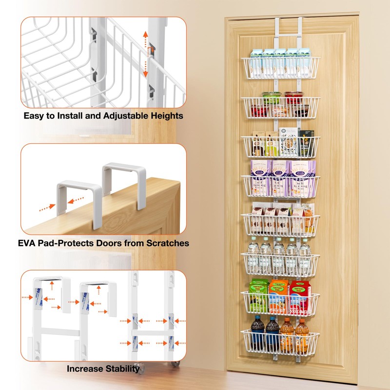 Hocookeper 8 Tier Over the Door Pantry Organizer, Over the