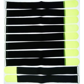 50 cm x 50 mm resealable Velcro cable ties with metal eyelet - cable Velcro tape 300 mm reusable, yellow