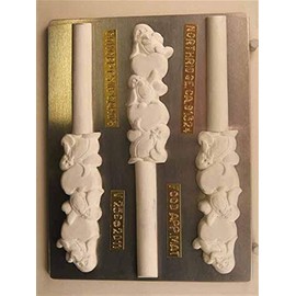 Penguin and Heart Pretzel Rod (Use 8" Pretzel Rods) Chocolate Candy Mold V256