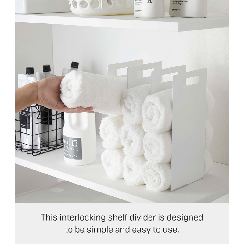 Yamazaki Home Tower Interlocking Towel Organizer - Bathroom Storage Shelf