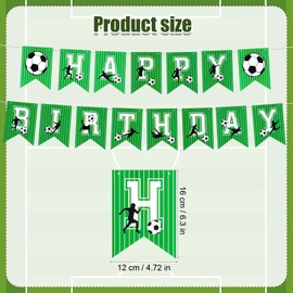 Happy Birthday Soccer Banner, Soccer Theme Happy Birthday Banner Soccer Birthday Party Decorations Soccer Birthday Decorations for Boys Kids Sports Gift Party Decorations