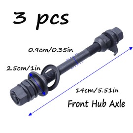 Semetall Bike Axle 140MM Bicycle Multiple Speed Front Hub Axle 3/4 Inch Fit for Road Bike,Mountain Bike,3PCS