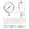 UHARBOUR Glycerin Filled Vacuum Pressure Gauge, 2-1/2" Clear dial,1/4" NPT