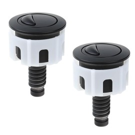 2 PCS Toilet Flush Button, Black Round Head Dual Toilet Push Button Flush Parts Replacement Universal WC Flusher Valve Accessories Compatible with Cistern Tank Toilet Flush System