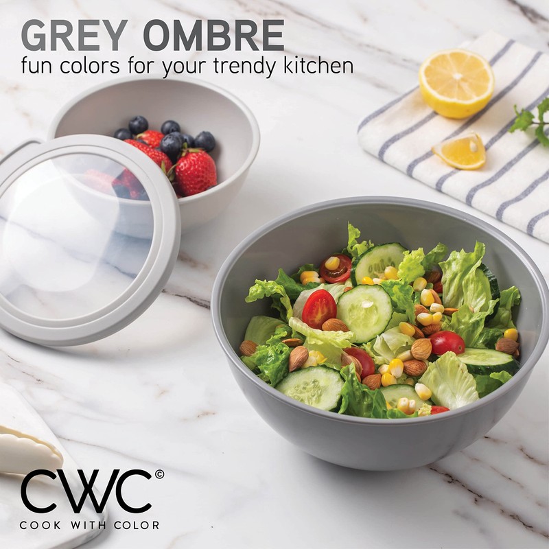 COOK WITH COLOR Mixing Bowls Set with TPR Lids -