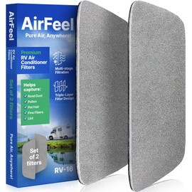Premium RV AC Filter Replacement - Triple-Stage Air Filters for Coleman Mach RV Air Conditioner - 6"x16" AC Filters for Camper, Motorhome, Travel Trailer, RV Fifth Wheel Must Haves Parts - 2 Filters