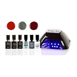 UV-Nails Gel Nail Polish Starter Kit With 10W LED Lamp Base & Top Coat Cuticle Oil 15ml
