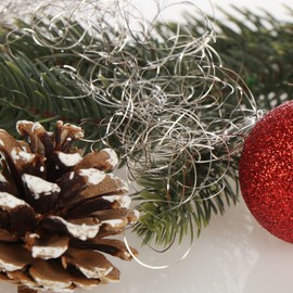 com-four® Tinsel and Angel Hair Christmas Decoration for the Christmas Tree