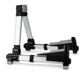 AROMA Foldable Guitar Stand Floor With Adjustable Tray and Backrest Folding Instrument Stand for Guitars Basses Easy to Carry