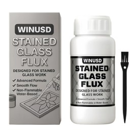 8oz Liquid Solder Flux for Stained Glass Soldering | Water-Based Liquid Zinc Flux for Solder Work, Glass Repair & Electronics Repair | Soldering Tools Stained Glass Supplies Kit for DIY Projects