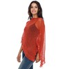 SHU-SHI - Women's Poncho Top with Ruffles - Transparent -
