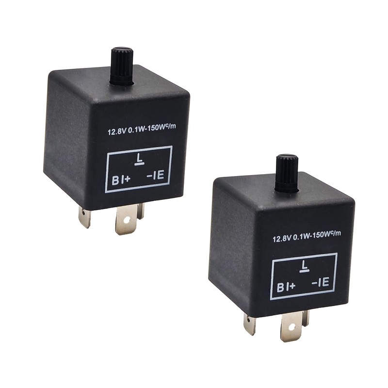 CF-13 LED Flasher Relay (Set of 2)- 3-Pin Adjustable Turn