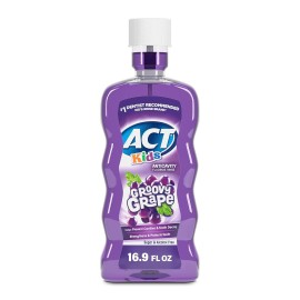 ACT Kids Anticavity Fluoride Rinse Groovy Grape 16.9 oz Alcohol-Free- With Dosin
