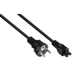 Good Connections P0005-S030 Power Cable 3 m Type E+F (CEE 7/7, Straight) to C5 (Straight) for Notebook, 0.75 mm² Black