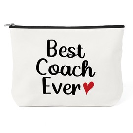 Gifts for Best Coach Ever Makeup Pouch Cosmetic Bag Travel Accessories Thank You Gift for Sports Coach Female Trainers Gifts for Women Christmas Birthday Easter Gifts for Women