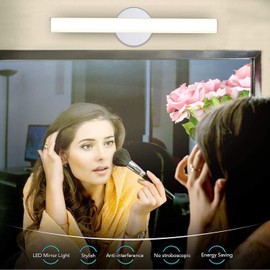 OOWOLF LED Vanity Light, 12W 17.3in Bathroom Vanity Lamp 1200LM Bathroom Lighting Fixture Wall Lamp Make-up Mirror Front Light, 4000K Natural White (17 inch)