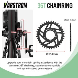 Varstrom Chain Ten Plate for Bafang Middle Motor - 36T 0.5 mm Offset Chain Ten Plate for BBS02B BBS01B Middle Drive Set, Chainring for Electric Wheel Conversion Set