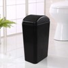 Hespama 14L Slim Plastic Trash Bin, Black Waste Bin with
