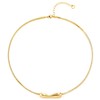 COOLSTEELANDBEYOND Smooth Snake Chain with Organic Curved Bar, Gold Chain