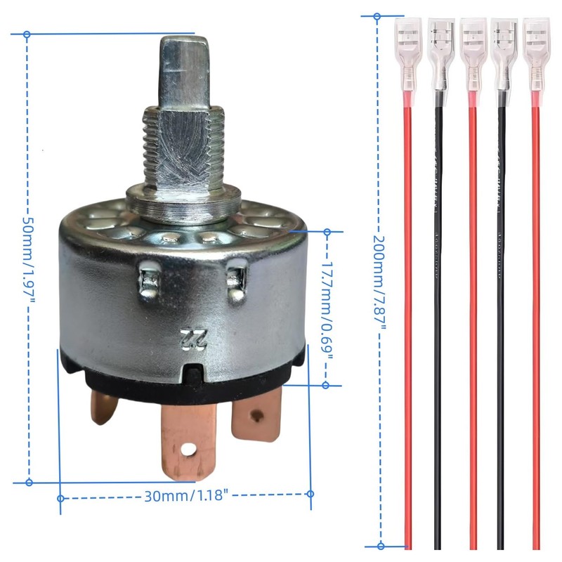 MTDELE Rotary Switch 4 Position 3 Speed Fan Switch 5