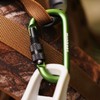 [MUNKEES] D-Shaped Carabiner with Lock, Keychain, Backpack Buckle, 2 Pcs