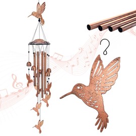 Hummingbird Wind Chimes Outdoor Hummingbird Gifts for Women/Men/Mom/Grandma Birthday Gifts Memorial Gift Metal Bird WindChimes for Outside/Indoors, Home, Porch, Patio, Garden Decor, Yard Decorations