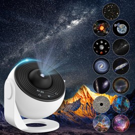 Lysumurl Galaxy Projector, 13 in 1 Planetarium Star Projector with 12 Film Discs, 360° Starry Sky Night Light Nebula Projector Lamp, Celestial Galaxy Projector Light for Adults Kids Bedroom Decoration