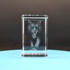 FlyingBean 3D Tiger Crystal Glass Crafts, Laser Engraved 3D Animal