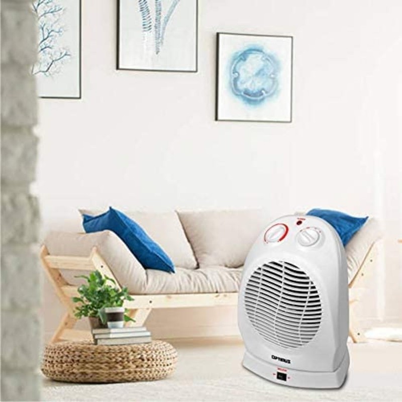 Optimus H-1382 Portable Oscillating Fan Heater with Thermostat