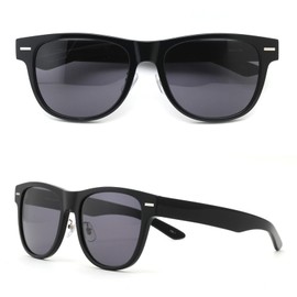 LANCETTI LS-K12 Men's Sunglasses, Big Size, UV Protection, Large Sunglasses, Black, black/smoke