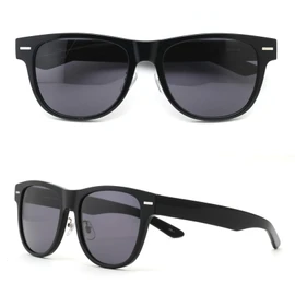 LANCETTI LS-K12 Men's Sunglasses, Big Size, UV Protection, Large Sunglasses, Black, black/smoke