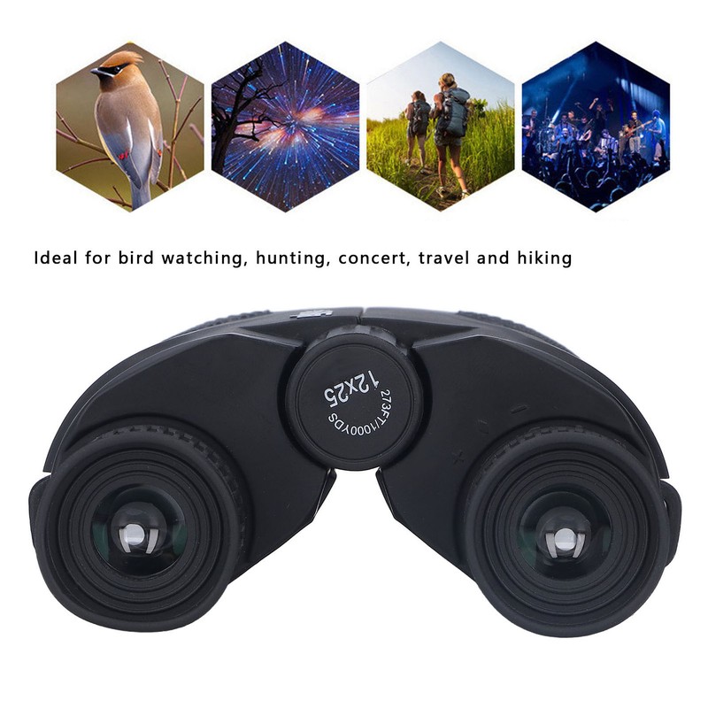 12X 25mm Binoculars High Power HD Pocket Size Telescope BAK4