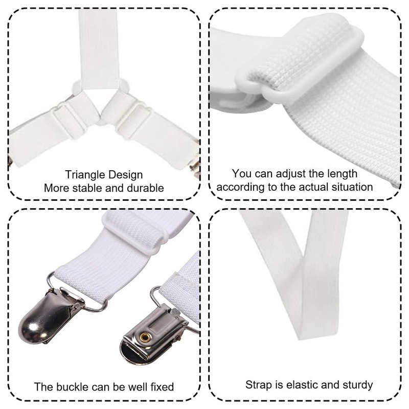 VIVIIHOO Bed Sheet Tie Down Straps - Adjustable Bed Scrunchie
