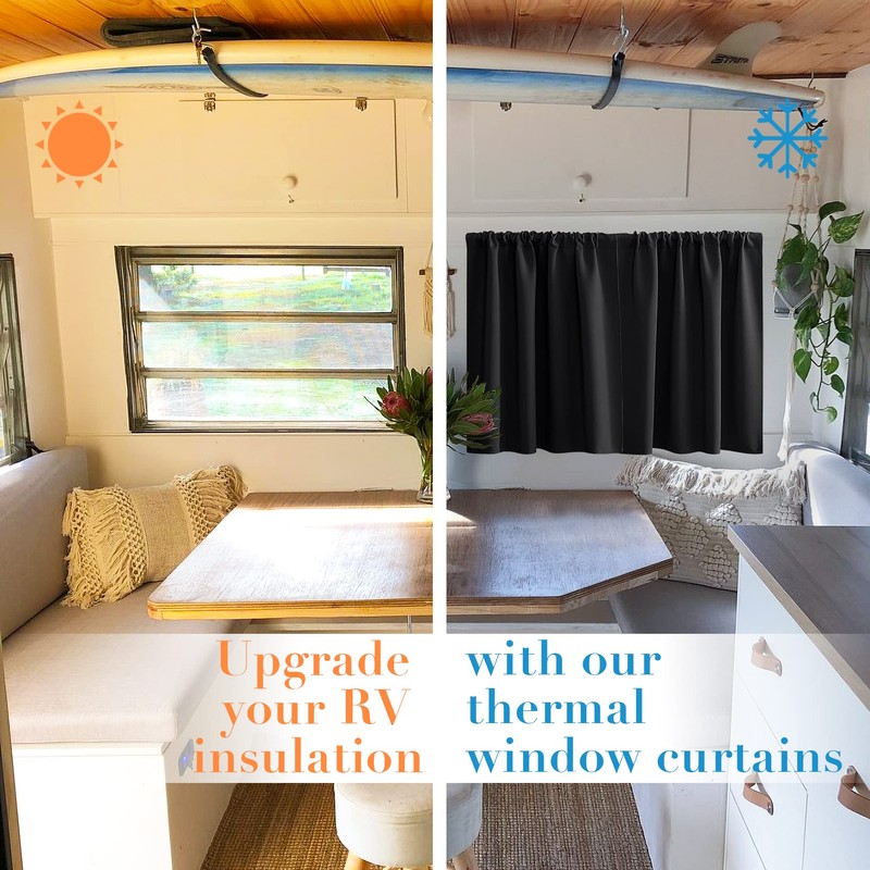 Extra Wide Blackout Curtains for Small Bedroom Windows, 2 Panels