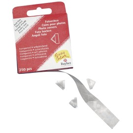 RAYHER HOBBY Rayher 3340200 EasyGlue Photo Corners, 1.3 x 1.5 cm, Box of 250