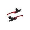 Set Brake and Clutch Fitting with Folding Lever Racing Red
