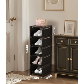 XXXAXXX 6-Tier Shoe Rack Shoe Organizer, Adjustable Rack Sturdy Easy to Assemble Narrow Shoe Shelf for Closet Entryway Hallway Balcony